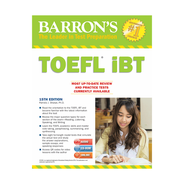 خرید کتاب Barrons TOEFL iBT 15th+DVD