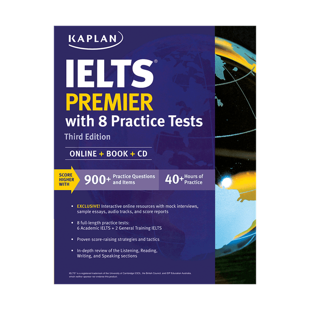 خرید کتاب Kaplan IELTS Premier With 8 Practice Tests (3rd) + CD