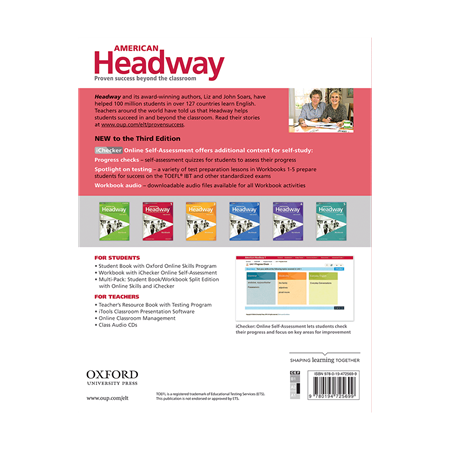 American Headway 1 3rd Edition Workbook - BackCover