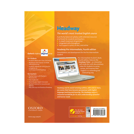New Headway 4th Edition Pre Intermediate Student Book - BackCover