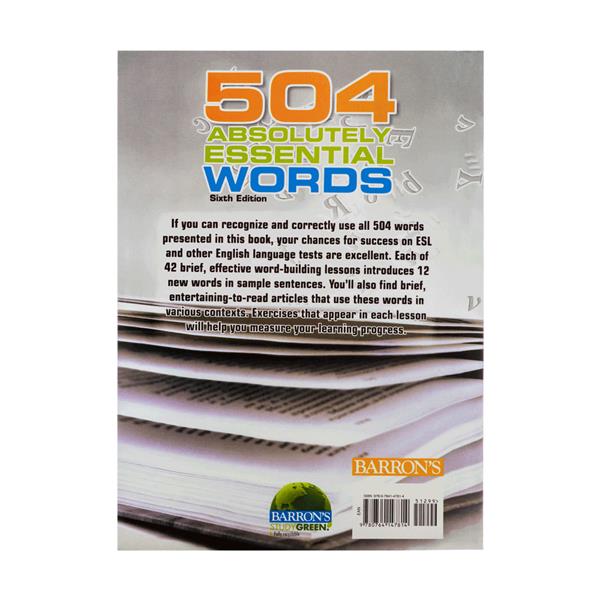 خرید کتاب  504Absolutely Essential Words 6th